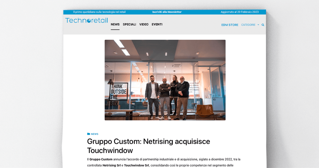 thumb_Technoretail - Gruppo Custom: Netrising acquisisce Touchwindow